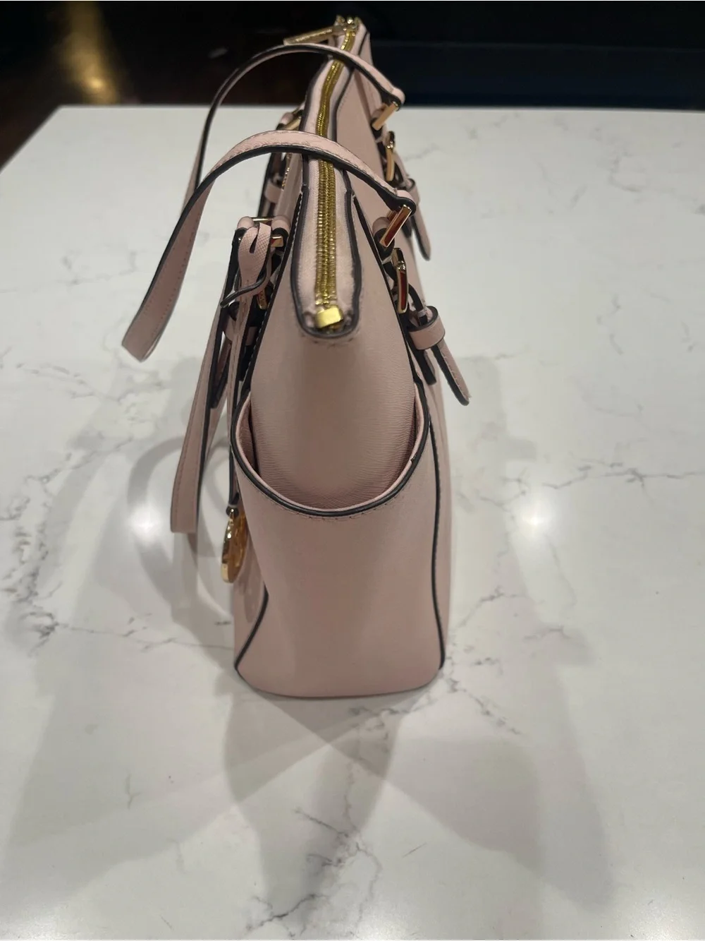 Michael Kors Blush Pink Saffiano Tote with Gold Hardware - Picture 7 of 11